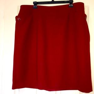 Talbots 18W red wool blend skirt